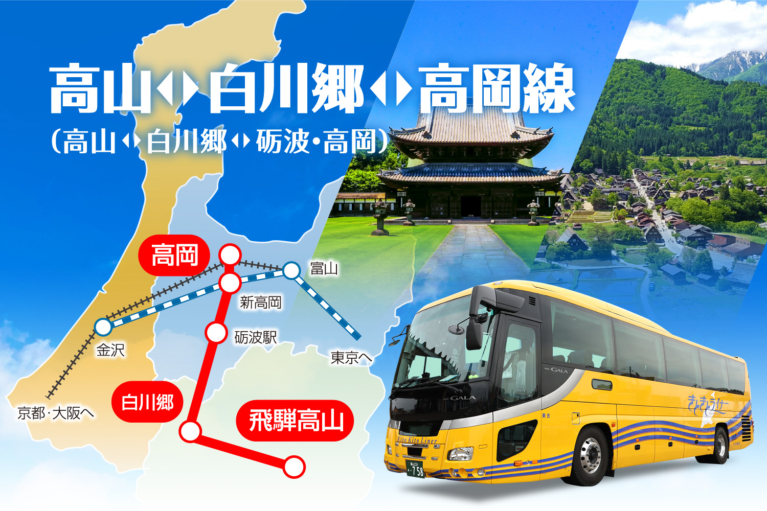 高山～白川郷～砺波・高岡線